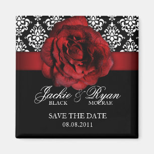 Damask für die Rote Rose "Date Magnet" speichern Magnet