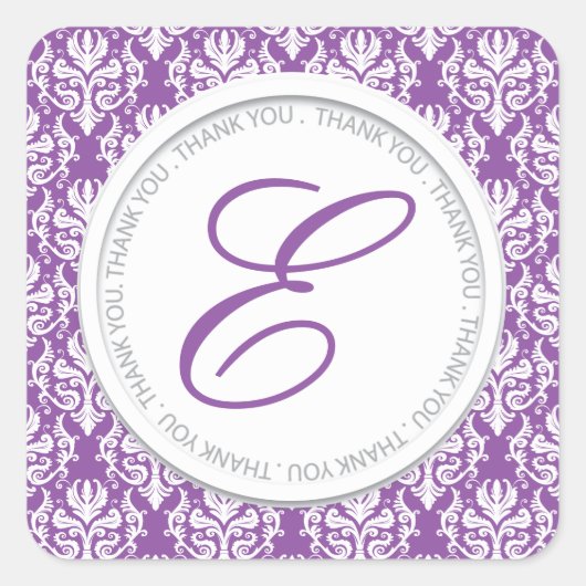 Damask Gastgeschenk Stickers (Vorderseite)