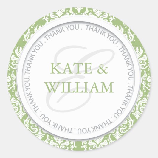 Damask Gastgeschenk Stickers (Vorderseite)