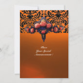 DAMASK GEM AND PINK ROSES MONOGRAMM EINLADUNG (Rückseite)