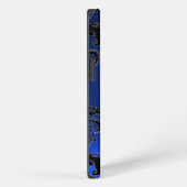 DAMASK GEM MONOGRAM blau dunkel iPhone Hülle (Rechte Seite)