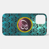 DAMASK GEM MONOGRAM blau lila Case-Mate iPhone Hülle (Rückseite (Horizontal))
