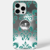 DAMASK GEM MONOGRAM blau weiß Case-Mate iPhone Hülle (Rückseite)