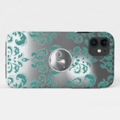 DAMASK GEM MONOGRAM blau weiß Case-Mate iPhone Hülle (Rückseite (Horizontal))