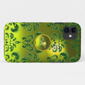 DAMASK GEM MONOGRAM Gelb Case-Mate iPhone Hülle (Rückseite (Horizontal))
