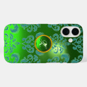 DAMASK GEM MONOGRAM grün Case-Mate iPhone Hülle (Rückseite (Horizontal))