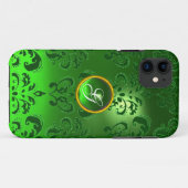 DAMASK GEM MONOGRAM grün Case-Mate iPhone Hülle (Rückseite (Horizontal))