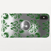 DAMASK GEM MONOGRAM grün weiß Case-Mate iPhone Hülle (Rückseite (Horizontal))
