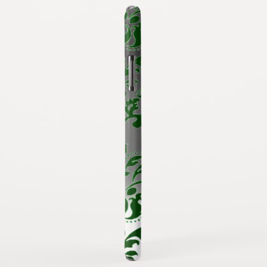 DAMASK GEM MONOGRAM grün weiß Case-Mate iPhone Hülle (Hinten/Rechts)