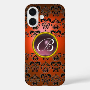 DAMASK GEM MONOGRAM lila iPhone 16 Hülle