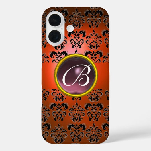 DAMASK GEM MONOGRAM lila Case-Mate iPhone Hülle (Rückseite)