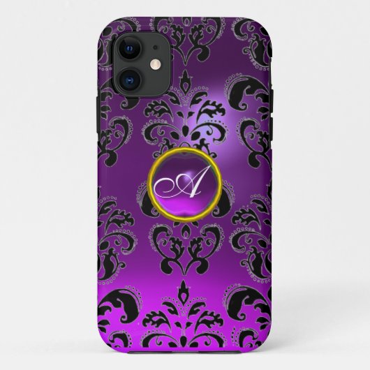 DAMASK GEM MONOGRAM lila Case-Mate iPhone Hülle (Rückseite)