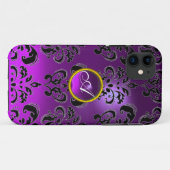 DAMASK GEM MONOGRAM lila Case-Mate iPhone Hülle (Rückseite (Horizontal))