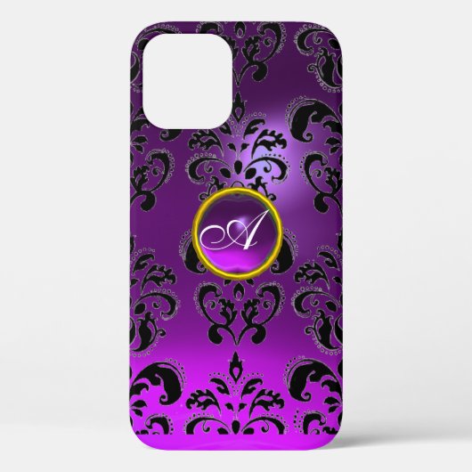 DAMASK GEM MONOGRAM lila Case-Mate iPhone Hülle (Rückseite)