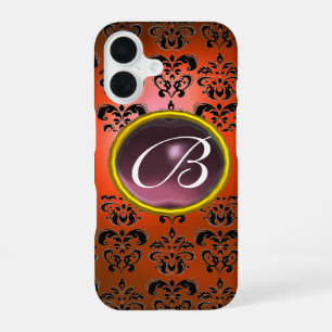 DAMASK GEM MONOGRAM lila iPhone 16 Hülle