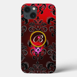 DAMASK GEM MONOGRAM Red Burgundy Black Case-Mate iPhone Hülle