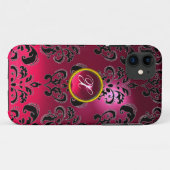 DAMASK GEM MONOGRAM rosa Case-Mate iPhone Hülle (Rückseite (Horizontal))
