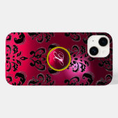 DAMASK GEM MONOGRAM rosa Case-Mate iPhone Hülle (Rückseite (Horizontal))