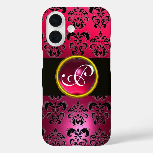 DAMASK GEM MONOGRAM Rosa Red Ruby Case-Mate iPhone Hülle (Rückseite)