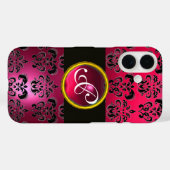 DAMASK GEM MONOGRAM Rosa Red Ruby Case-Mate iPhone Hülle (Rückseite (Horizontal))
