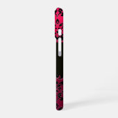 DAMASK GEM MONOGRAM Rosa Red Ruby iPhone 16 Hülle (Linke Seite)