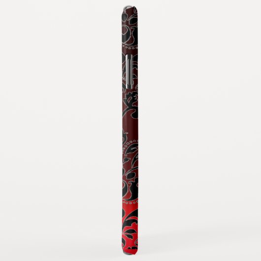 DAMASK GEM MONOGRAM Roter Bordeaux Case-Mate iPhone Hülle (Hinten/Rechts)