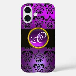 DAMASK GEM MONOGRAM Violet Lila Amethyst iPhone 16 Hülle
