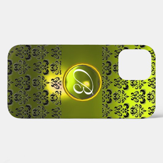 DAMASK GEM MONOGRAM Yellow Case-Mate iPhone Hülle (Rückseite (Horizontal))