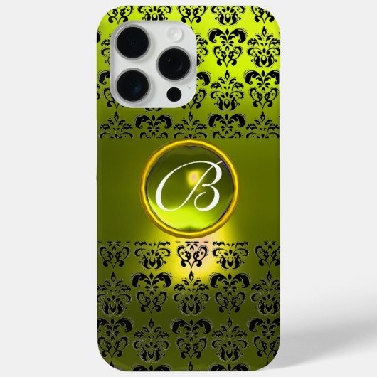 DAMASK GEM MONOGRAM Yellow Case-Mate iPhone Hülle (Rückseite)