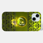 DAMASK GEM MONOGRAM Yellow Case-Mate iPhone Hülle (Rückseite (Horizontal))