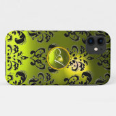 DAMASK GEM MONOGRAMM gelb Case-Mate iPhone Hülle (Rückseite (Horizontal))