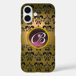 DAMASK GEM MONOGRAMM lila iPhone 16 Hülle