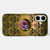 DAMASK GEM MONOGRAMM lila Case-Mate iPhone Hülle (Rückseite (Horizontal))