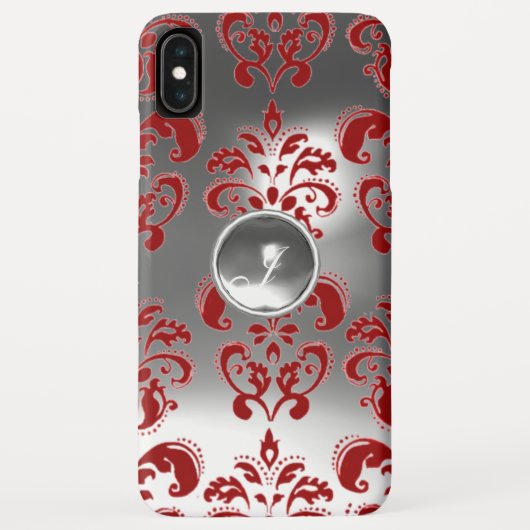 DAMASK GEM MONOGRAMM rot weiß Case-Mate iPhone Hülle (Rückseite)