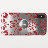 DAMASK GEM MONOGRAMM rot weiß Case-Mate iPhone Hülle (Rückseite (Horizontal))