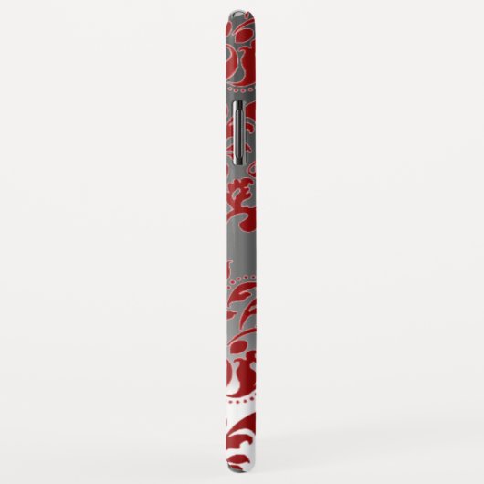 DAMASK GEM MONOGRAMM rot weiß Case-Mate iPhone Hülle (Hinten/Rechts)