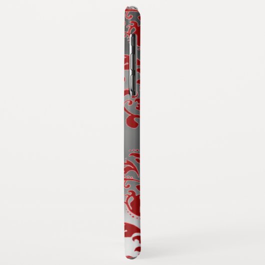 DAMASK GEM MONOGRAMM rot weiß Case-Mate iPhone Hülle (Hinten/Links)