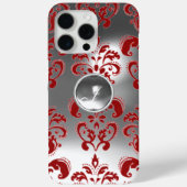DAMASK GEM MONOGRAMM rot weiß Case-Mate iPhone Hülle (Rückseite)