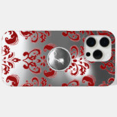 DAMASK GEM MONOGRAMM rot weiß Case-Mate iPhone Hülle (Rückseite (Horizontal))