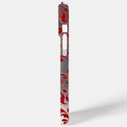 DAMASK GEM MONOGRAMM rot weiß Case-Mate iPhone Hülle (Rückseite / Links)