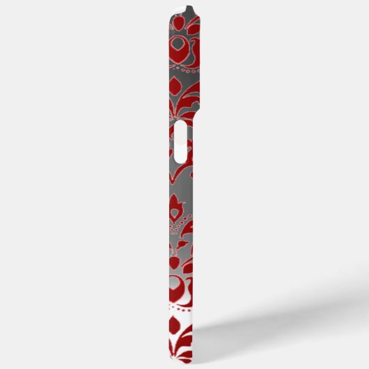 DAMASK GEM MONOGRAMM rot weiß Case-Mate iPhone Hülle (Rückseite / Rechts)