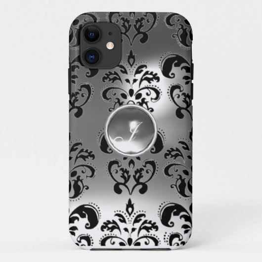 DAMASK GEM MONOGRAMM weiß Case-Mate iPhone Hülle (Rückseite)
