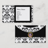 DAMASK GEM STONE MONOGRAM,2 Gelbtopaz,Violett Visitenkarte (Vorne/Hinten)