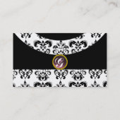 DAMASK GEM STONE MONOGRAM,2 Perle Visitenkarte (Rückseite)