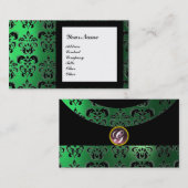 DAMASK GEM STONE MONOGRAM,2 topaz,violett Visitenkarte (Vorne/Hinten)