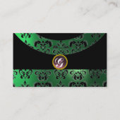 DAMASK GEM STONE MONOGRAM,2 topaz,violett Visitenkarte (Rückseite)