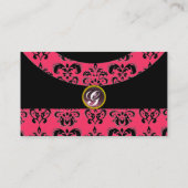 DAMASK GEM STONE MONOGRAM,2 topaz,violett Visitenkarte (Rückseite)
