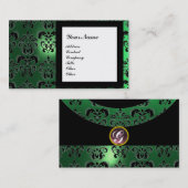 DAMASK GEM STONE MONOGRAM,2 topaz,violett Visitenkarte (Vorne/Hinten)