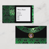 DAMASK GEM STONE MONOGRAM,2 topaz,violett Visitenkarte (Vorne/Hinten)