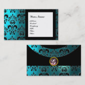 DAMASK GEM STONE MONOGRAM,2 topaz,violett Visitenkarte (Vorne/Hinten)